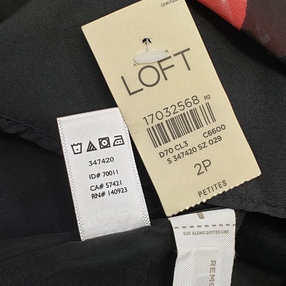 NWT Ann Taylor Loft Petite Black Floral Dress 2P - Picture 10 of 11